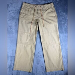 Ralph Lauren Women's Khaki Cargo Pants Size 10 Elastic Drawstring lightweight